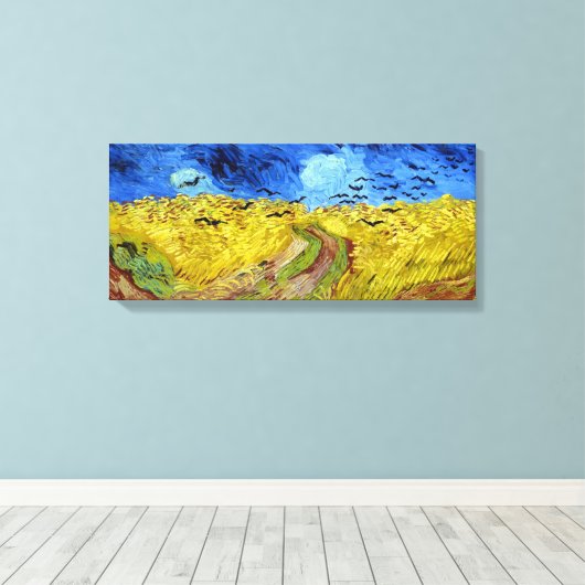 Vincent van Gogh Wheatfield met Crows Canvas Afdruk (Insitu (Houten vloer))