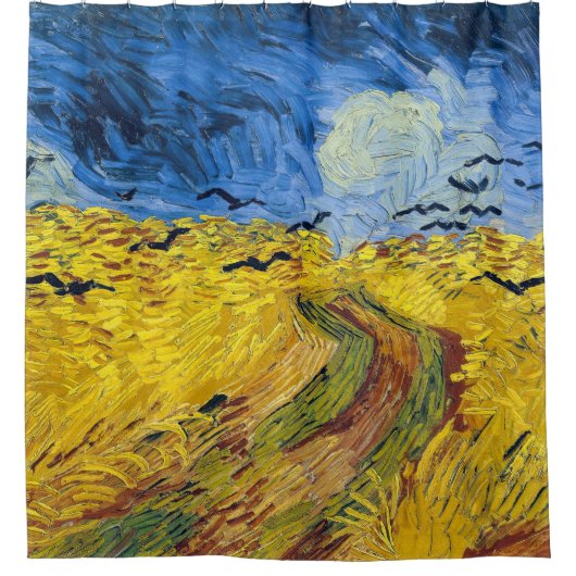 Vincent van Gogh - Wheatfield met Crows Douchegordijn (Voorkant)