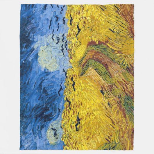 Vincent van Gogh - Wheatfield met Crows Fleece Deken (Voorkant)