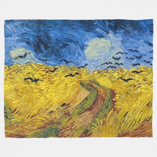 Vincent van Gogh - Wheatfield met Crows Fleece Deken (Voorkant (Horizontaal))