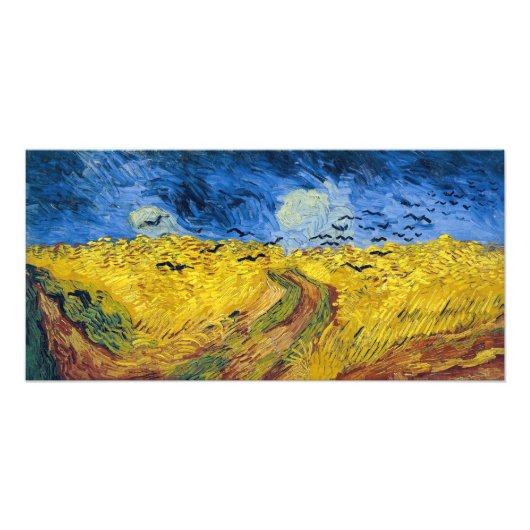 Vincent van Gogh - Wheatfield met Crows Foto Afdruk (Voorkant)