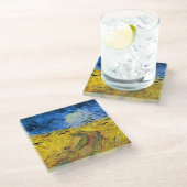 Vincent van Gogh - Wheatfield met Crows Glazen Onderzetter (Schuin)