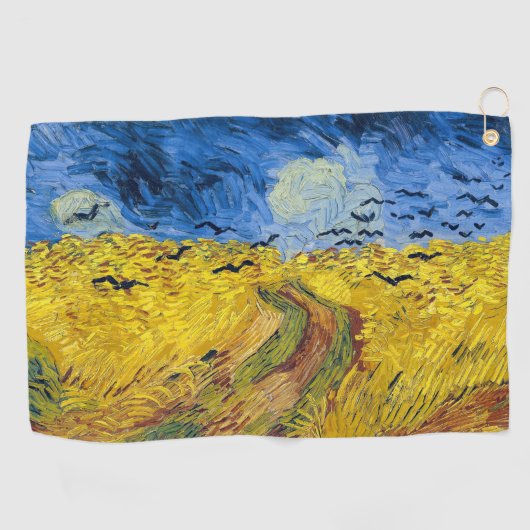 Vincent van Gogh - Wheatfield met Crows Golfhanddoek (Horizontaal)