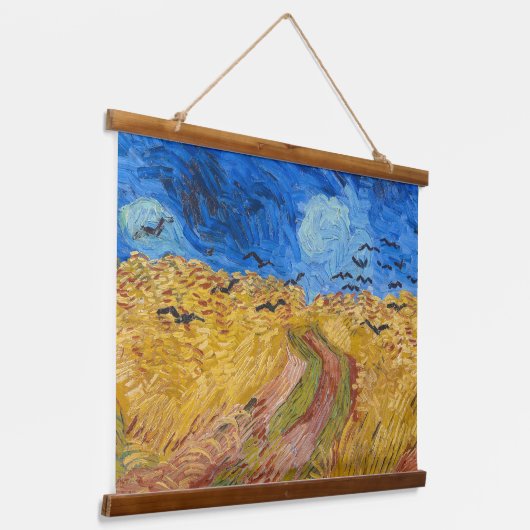 Vincent van Gogh - Wheatfield met Crows Hangend Wandkleed (Gebogen)