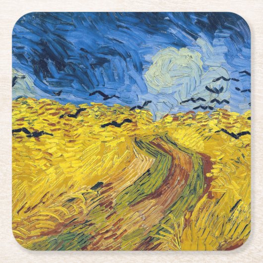 Vincent van Gogh - Wheatfield met Crows Kartonnen Onderzetters (Voorkant)