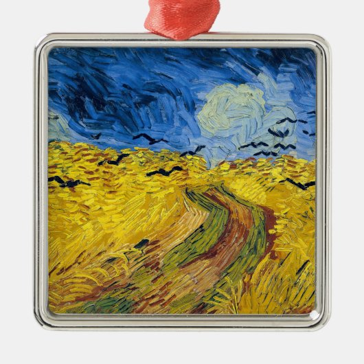 Vincent van Gogh - Wheatfield met Crows Metalen Ornament (Voorkant)