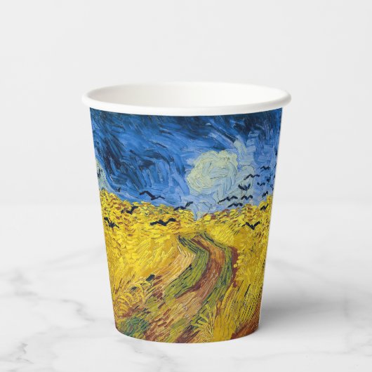 Vincent van Gogh - Wheatfield met Crows Papieren Bekers (Achterkant)