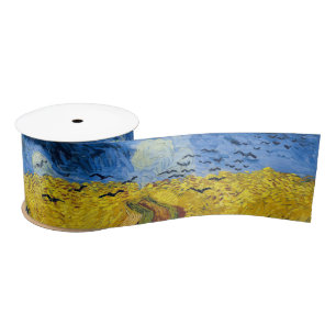 Vincent van Gogh - Wheatfield met Crows Satijnen Lint