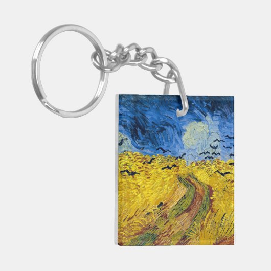 Vincent van Gogh - Wheatfield met Crows Sleutelhanger (Voorkant Links)