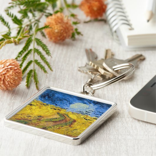 Vincent van Gogh - Wheatfield met Crows Sleutelhanger (Zijkant)