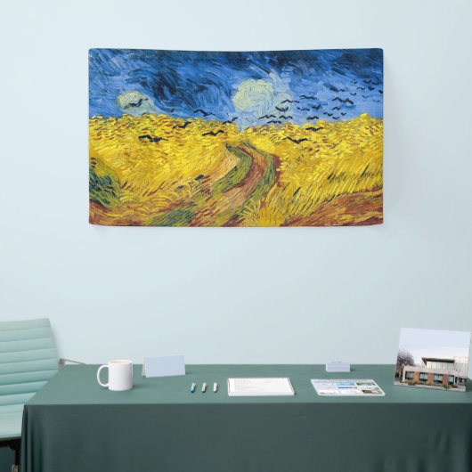 Vincent van Gogh - Wheatfield met Crows Spandoek (Beurs)