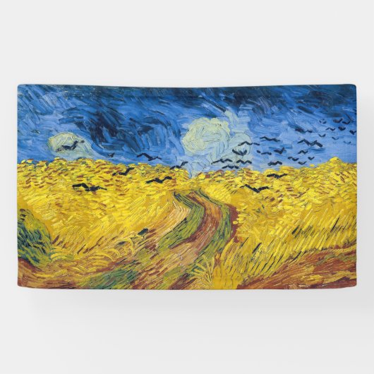 Vincent van Gogh - Wheatfield met Crows Spandoek (Horizontaal)