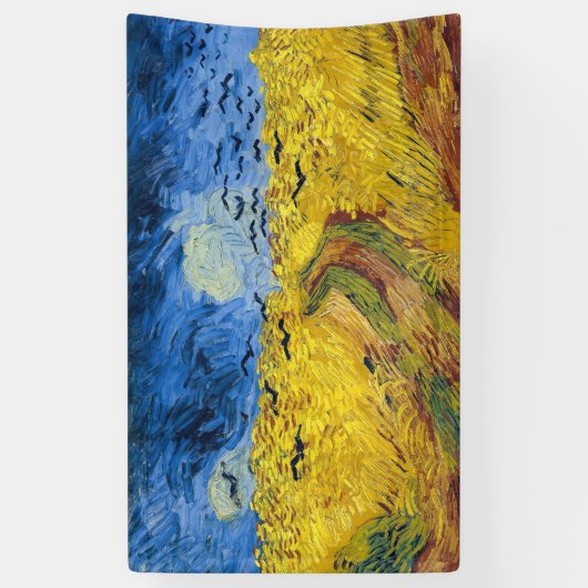 Vincent van Gogh - Wheatfield met Crows Spandoek (Verticaal)