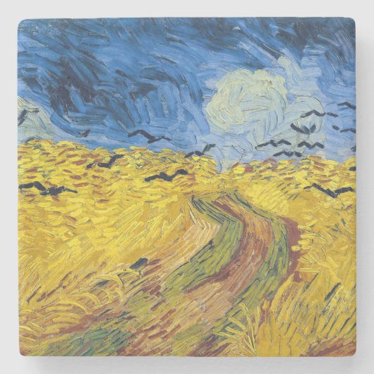 Vincent van Gogh - Wheatfield met Crows Stenen Onderzetter (Voorkant)