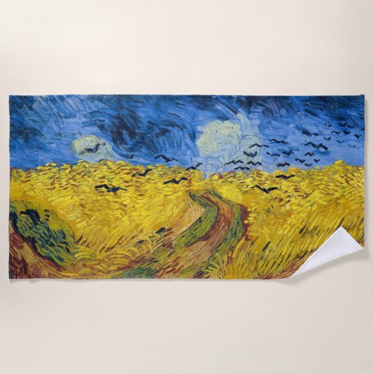 Vincent van Gogh - Wheatfield met Crows Strandlaken (Voorkant)