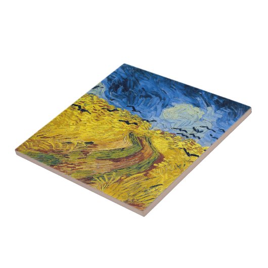Vincent van Gogh - Wheatfield met Crows Tegeltje (Zijkant)
