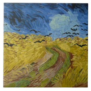 Vincent van Gogh - Wheatfield met Crows Tegeltje