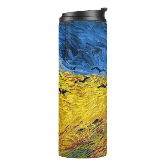 Vincent van Gogh - Wheatfield met Crows Thermosbeker (Gedraaid links)