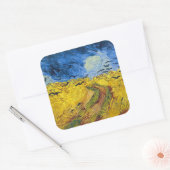Vincent van Gogh - Wheatfield met Crows Vierkante Sticker (Envelop)