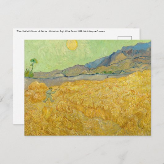 Vincent van Gogh - Wheatfield met een Reaper Briefkaart (Voorkant / Achterkant)