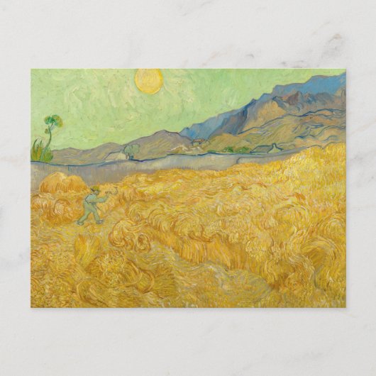 Vincent van Gogh - Wheatfield met een Reaper Briefkaart (Voorkant)