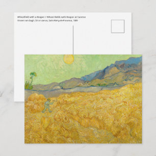 Vincent van Gogh - Wheatfield met een Reaper Briefkaart