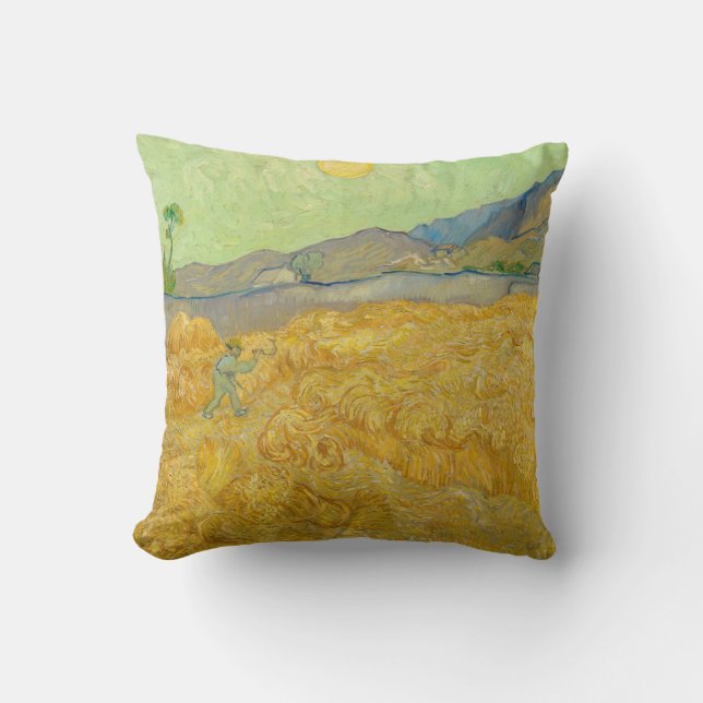 Vincent van Gogh - Wheatfield met een Reaper Kussen (Voorkant)