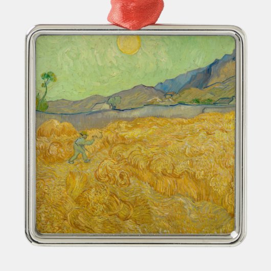 Vincent van Gogh - Wheatfield met een Reaper Metalen Ornament (Voorkant)