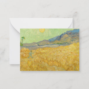 Vincent van Gogh - Wheatfield met een Reaper Notitiekaartje