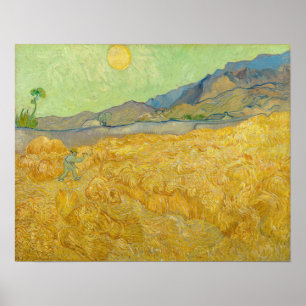 Vincent van Gogh - Wheatfield met een Reaper Poster