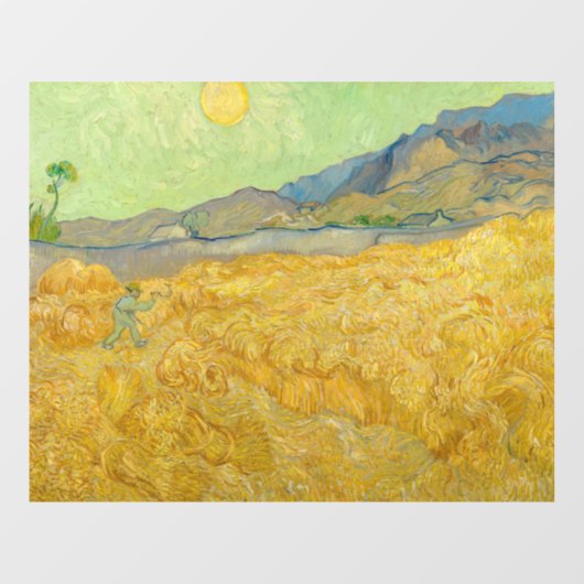 Vincent van Gogh - Wheatfield met een Reaper Raamsticker (Vel)