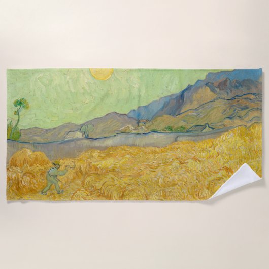 Vincent van Gogh - Wheatfield met een Reaper Strandlaken (Voorkant)