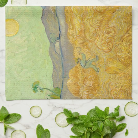 Vincent van Gogh - Wheatfield met een Reaper Theedoek (Gevouwen)