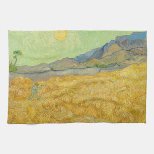 Vincent van Gogh - Wheatfield met een Reaper Theedoek