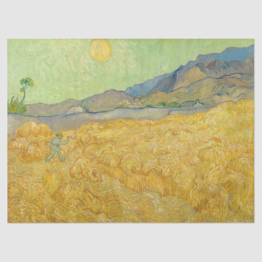 Vincent van Gogh - Wheatfield met een Reaper Tissuepapier (Voorkant)