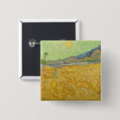 Vincent van Gogh - Wheatfield met een Reaper Vierkante Button 5,1 Cm (Voorkant /achterkant)