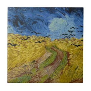 Vincent van Gogh - Wheatfield met kraaien Tegeltje