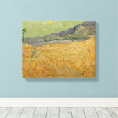 Vincent van Gogh | Wheatfield met Reaper, 1889 Canvas Afdruk (Insitu (Houten vloer))