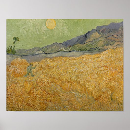 Vincent van Gogh | Wheatfield met Reaper, 1889 Poster (Voorkant)