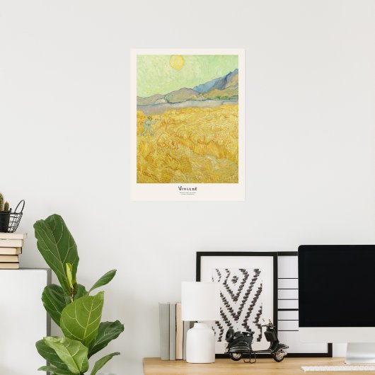 Vincent van Gogh Wheatfield met Reaper Art Print (Thuiskantoor)