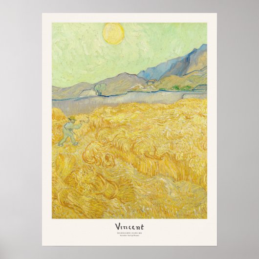Vincent van Gogh Wheatfield met Reaper Art Print (Voorkant)