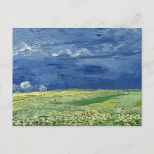 Vincent van Gogh - Wheatfield onder de wolken Briefkaart