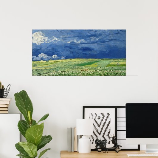 Vincent van Gogh Wheatfield onder onweer Poster (Thuiskantoor)