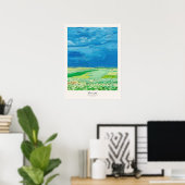 Vincent van Gogh Wheatfield onder onweerswolken Poster (Thuiskantoor)