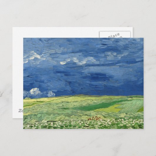 Vincent van Gogh - Wheatfield onder Thunderclouds Briefkaart (Voorkant / Achterkant)