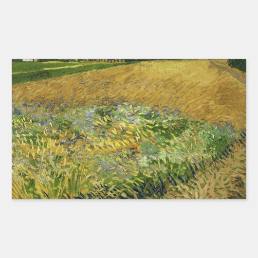 Vincent van Gogh - Wheatfield Rechthoekige Sticker (Voorkant)