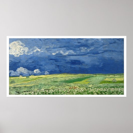 Vincent Van Gogh Wheatfield Under Thunderclouds Poster (Voorkant)