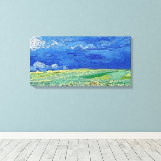 Vincent van Gogh - Wheatfields under Thunderclouds Canvas Afdruk (Insitu (Houten vloer))