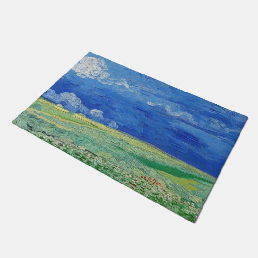 Vincent van Gogh - Wheatfields under Thunderclouds Deurmat (Schuin)