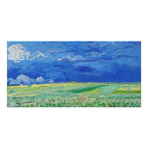 Vincent van Gogh - Wheatfields under Thunderclouds Foto Afdruk